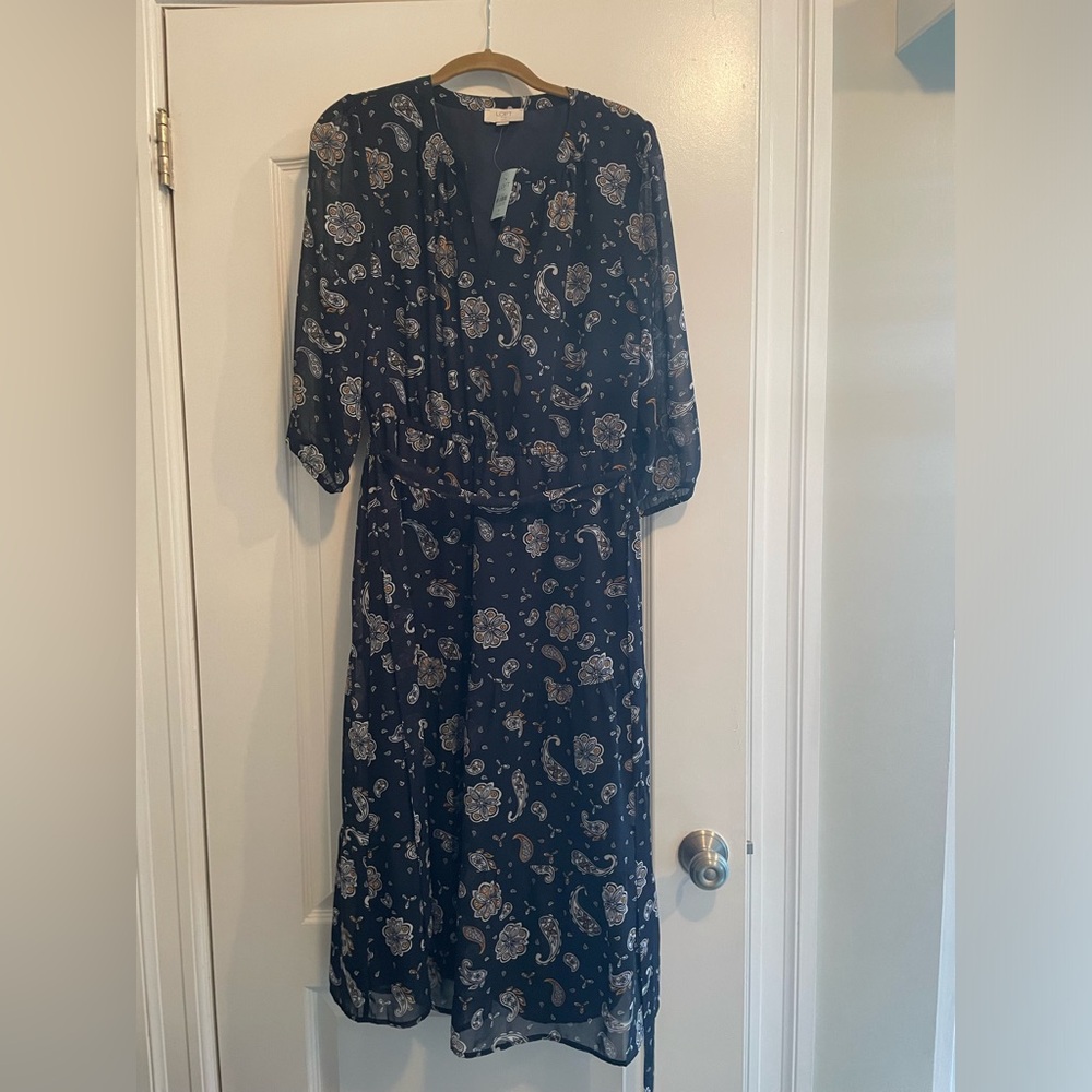 Long dress with 3/4 sleeves from LOFT new with tags